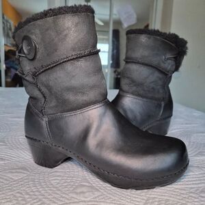 VGUC Dansko Stormy Fur Lined Boots Leather Black Women EU 38